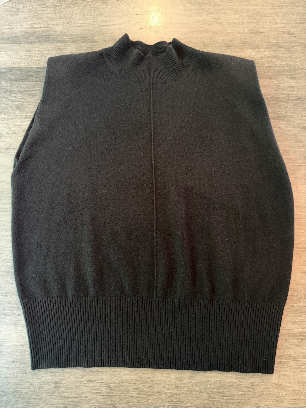 Banana Republic Franca 100% Cashmere Mock Neck Padded Shoulder Sleeveless Top L